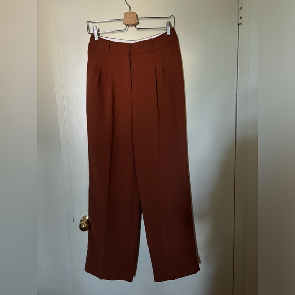 Aritzia Wilfred Effortless Crepe Pleated Pants - Anise Brown - Size 6 Short - Picture 9 of 14